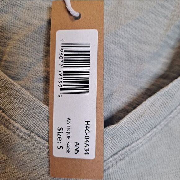 Hello Nite Short Sleeve Cropped Oversized Tee Antique Sage Size Small Cotton - Picture 5 of 5